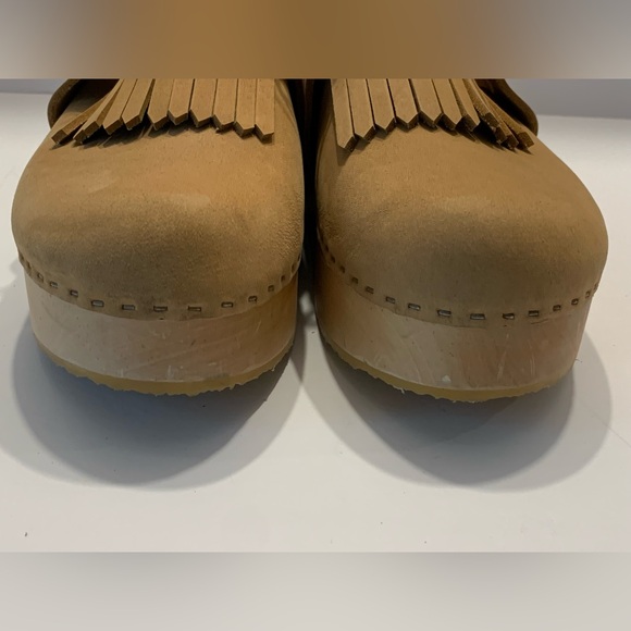 BRYR Zoe Monochrome Platform Wooden Clog with Kilt Size 12 - Picture 10 of 13